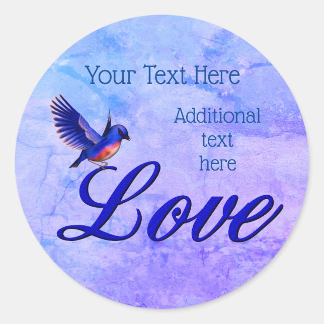 Adesivo Love Elegant Bluebird Personalizado (Frente)