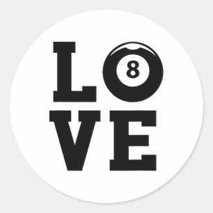 Adesivo Love Graphic Piscina Billard Snooker Billard Cue 8