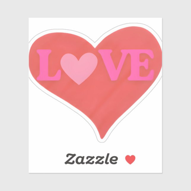 Adesivo  LOVE Heart Cute Typography  (Folha)