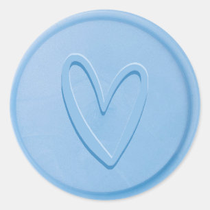 Adesivo Love Heart Sky Blue Wax Seal Sticker
