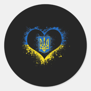 Adesivo Love Heart Ucraniano Flag Stand With Ukrai
