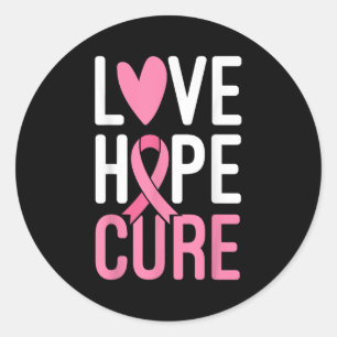 Adesivo Love Hope Cure Breu Cancer Guerreiro Rosa Fita S