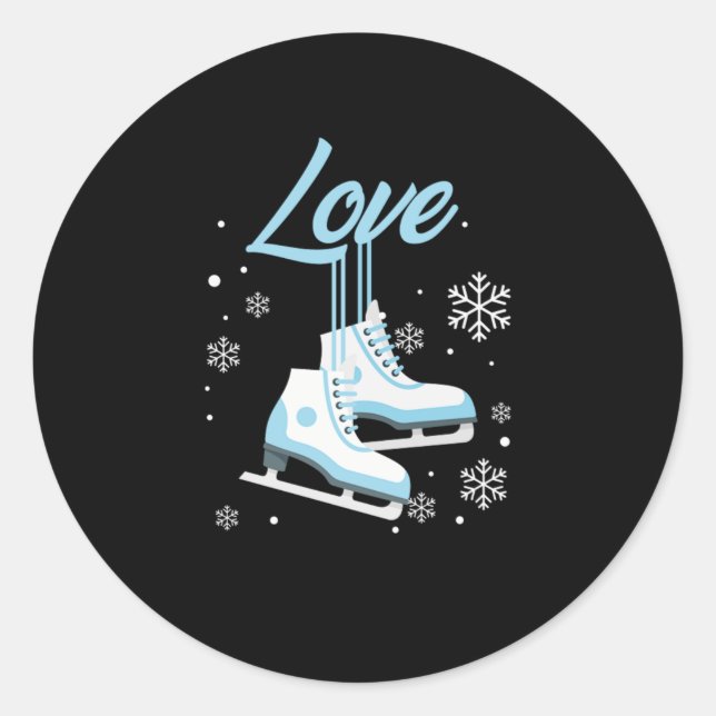 Adesivo Love Ice Skating Winter Sports Gift (Frente)