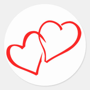 Adesivo Love Intertwined Red Heart Sticker / Seal
