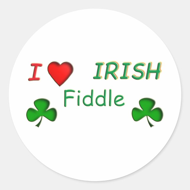 Adesivo Love Irish Fiddle (Frente)