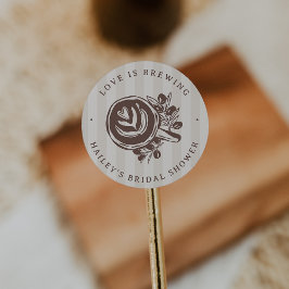 Adesivo "Love is Brewing" Coffee Bridal Shower Favor