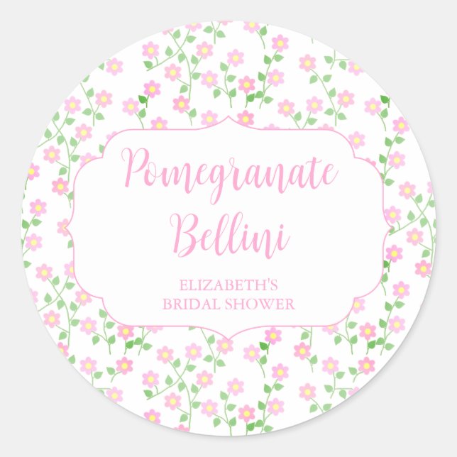 Adesivo Love Is In Bloom Pink Floral Signature Cocktail (Frente)