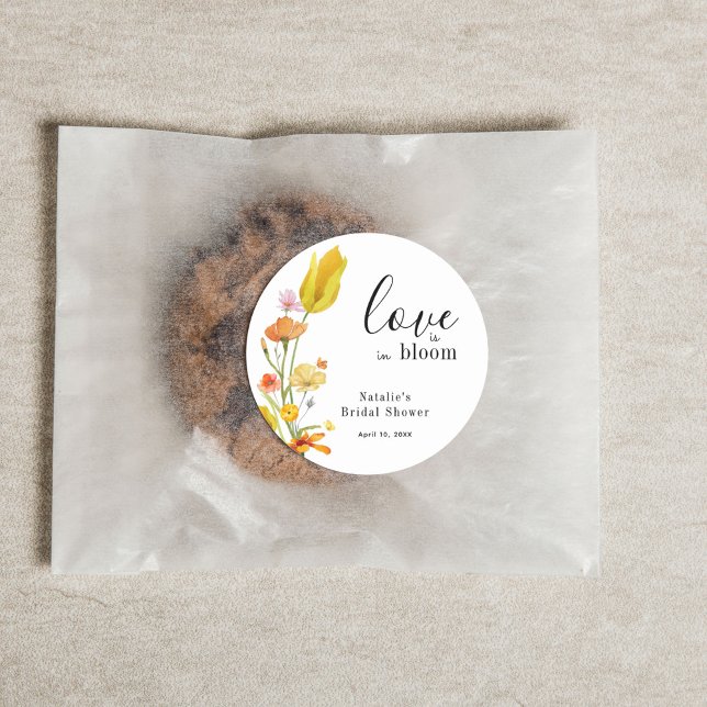 Adesivo Love is in Bloom Spring Wildflower Bridal Shower (Criador carregado)