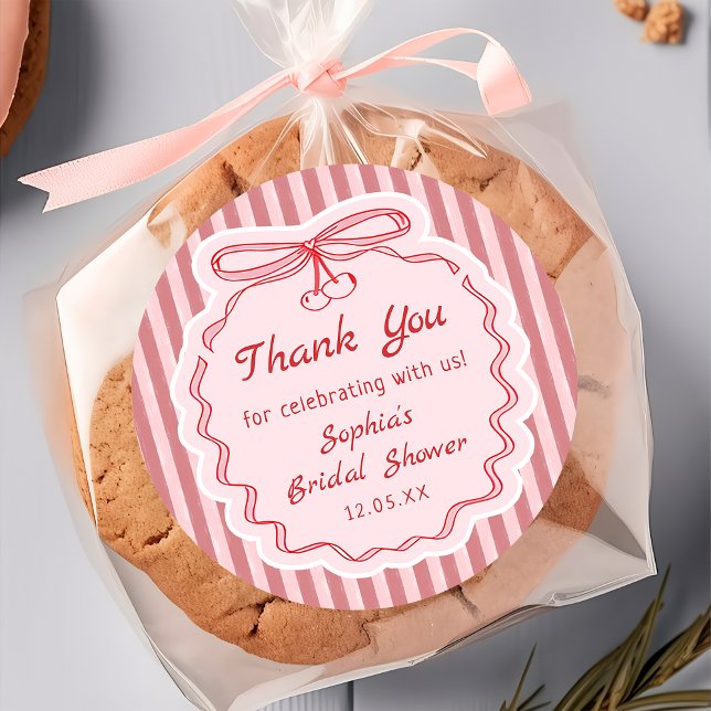 Adesivo Love is in the Air Bow Bridal Shower Sticker (Criador carregado)