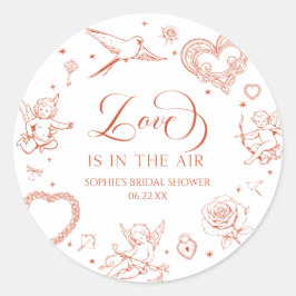 Adesivo Love Is In The Air Valentine's Day Bridal Shower