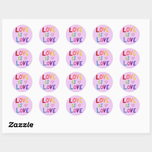 Adesivo LOVE IS LOVE Rainbow Handlettering Set of of