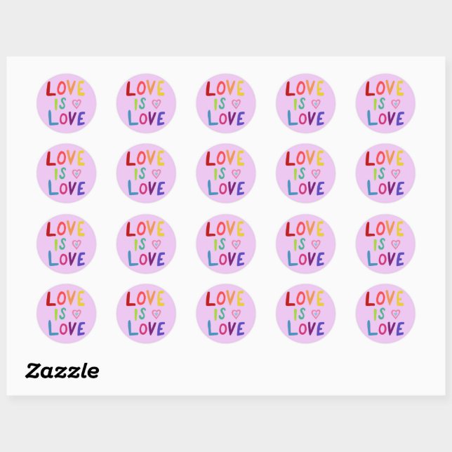 Adesivo LOVE IS LOVE Rainbow Handlettering Set of of (Folha)