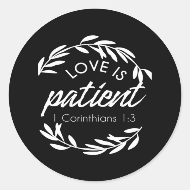 Adesivo Love Is Patient Corinthians Scripture Minimal Desi (Frente)