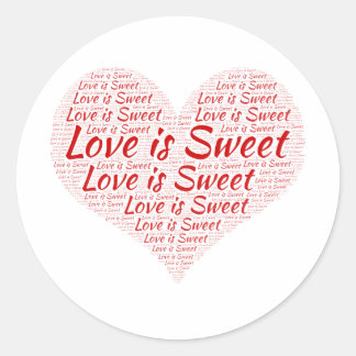 Adesivo Love is Sweet Heart Word Cloud Wedding