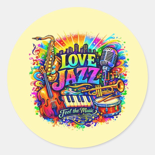 Adesivo Love Jazz - feel the music (Frente)