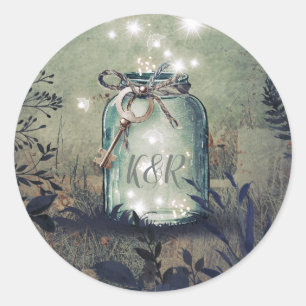 Adesivo Love Key Mason Jar Rustic Woodland Casamento