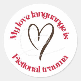Adesivo love language is fictional trauma
