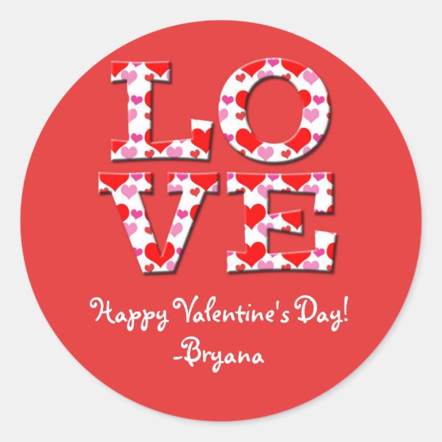 Adesivo LOVE Letters Heart Typoografia Namorados Sticker (Frente)