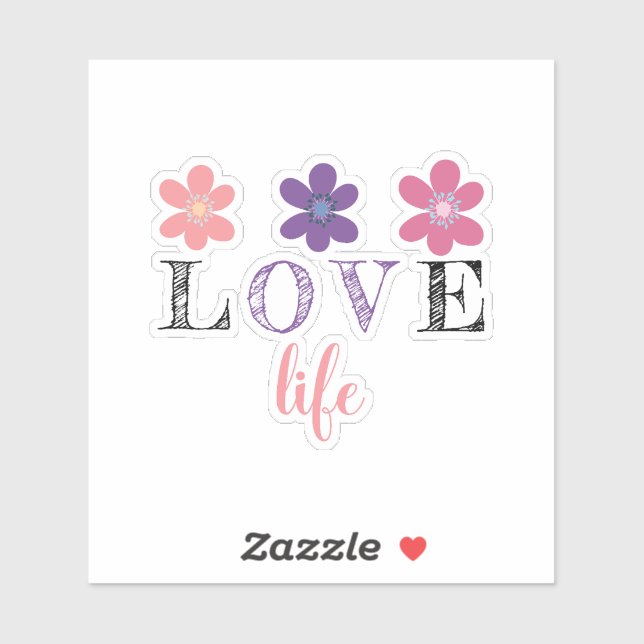 Adesivo Love Life Flower Sticker (Folha)