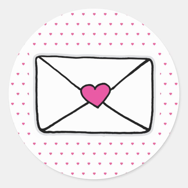 Adesivo Love Mail Heart Envelope Snail Mail (Frente)