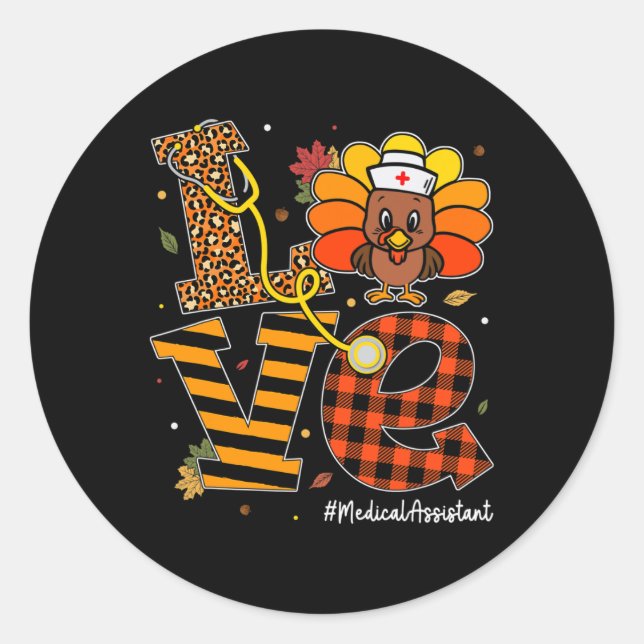 Adesivo Love Medical Assistant Life Fall Nurse Turquia Tha (Frente)