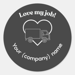 Adesivo Love My Job Truck Driver Heart Personalizable