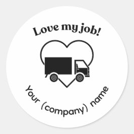 Adesivo Love My Job Truck Driver Heart Personalizable
