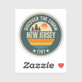 Adesivo Love New Jersey - Cute NJ State Souvenir