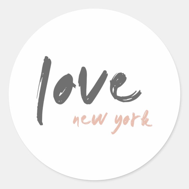 Adesivo Love New York | NYC EUA Modern Wanderlust rosa (Frente)