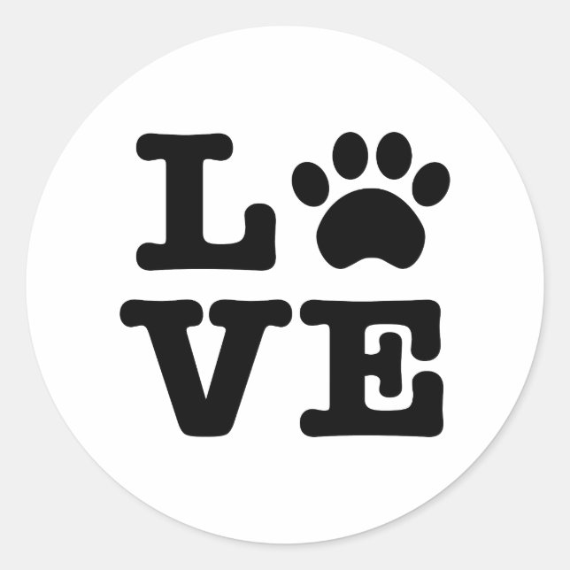 Adesivo Love Paw Print Stick (Frente)