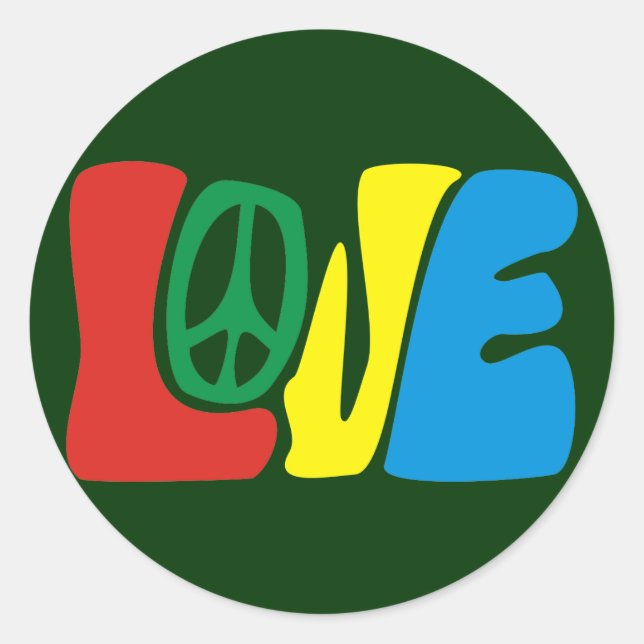 Adesivo Love Peace hippy (Frente)