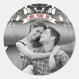 Adesivo Love Peace Joy Art Nouveau Flourish Holiday