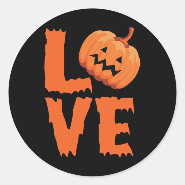 Adesivo Love Pumpkin Halloween Sticker Design (Frente)