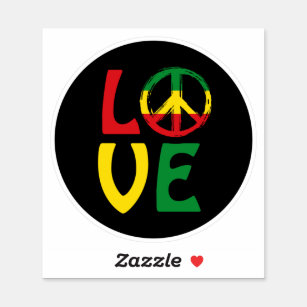 Adesivo LOVE Reggae with peace symbol