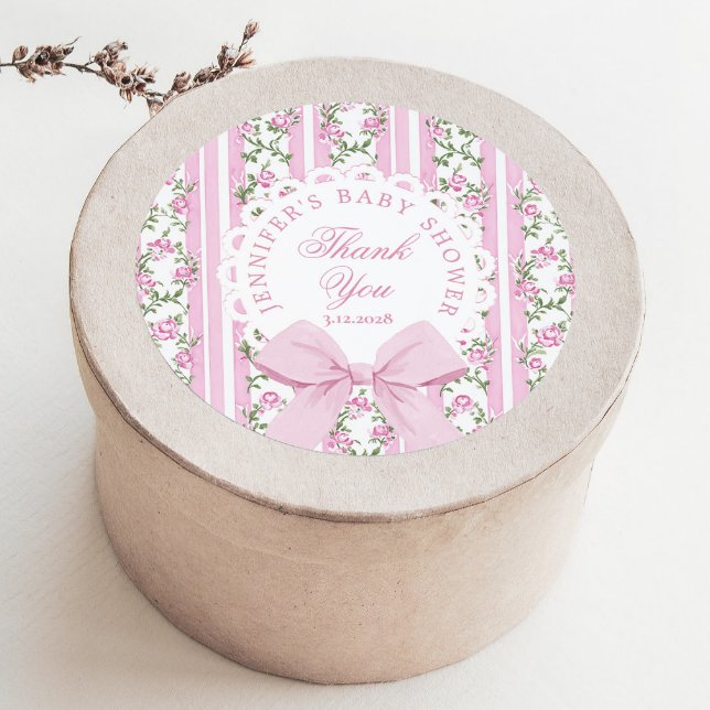 Adesivo Love Shack Baby Coquette Pink Bow Thank you (Criador carregado)