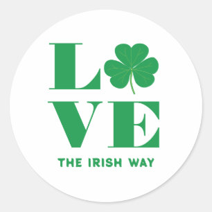 Adesivo Love Shamrock Clover Irish Custom Text White