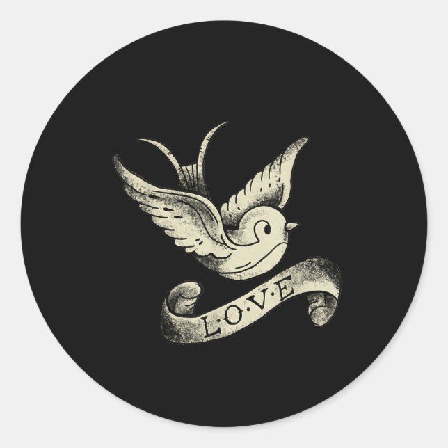 Adesivo Love Sparrow Vintage Design (Frente)