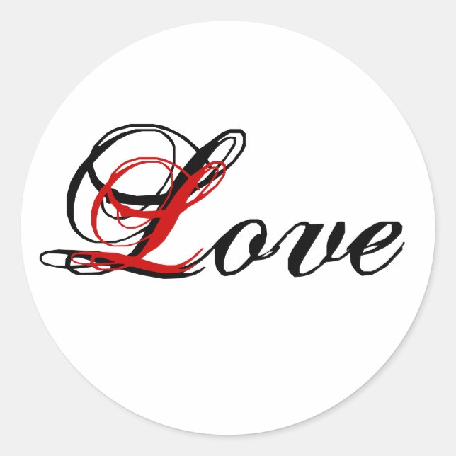 Adesivo Love Sticker Black Red and White (Frente)