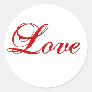 Adesivo Love Sticker for Envelope Seal Red and White