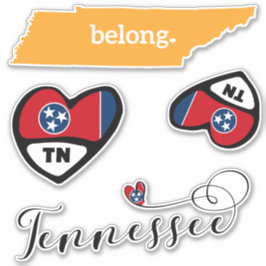 Adesivo Love Tennessee, 3 Designs, Die Cut Stickers