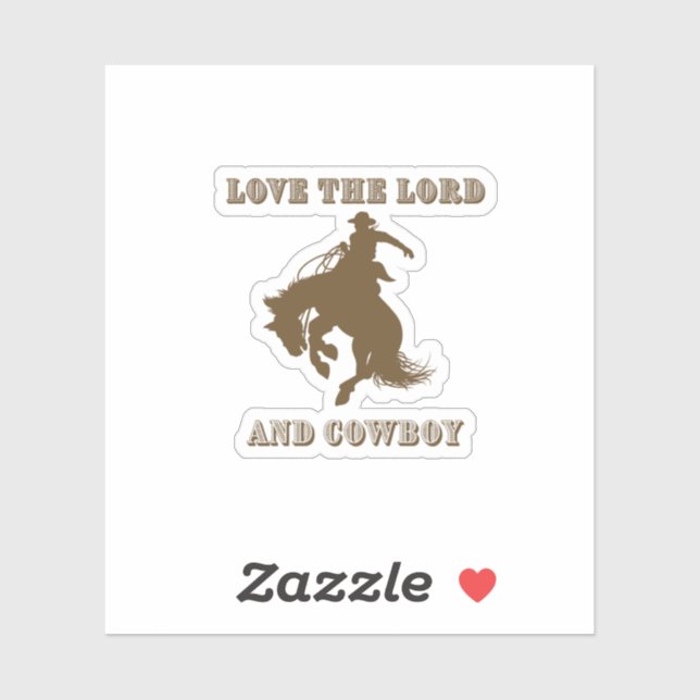 Adesivo Love the Lord and Cowboy Sticker (Folha)