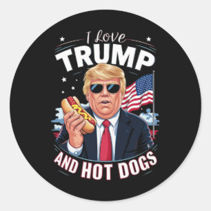 Adesivo Love Trump And Hot Dogs - Conservador Hilário