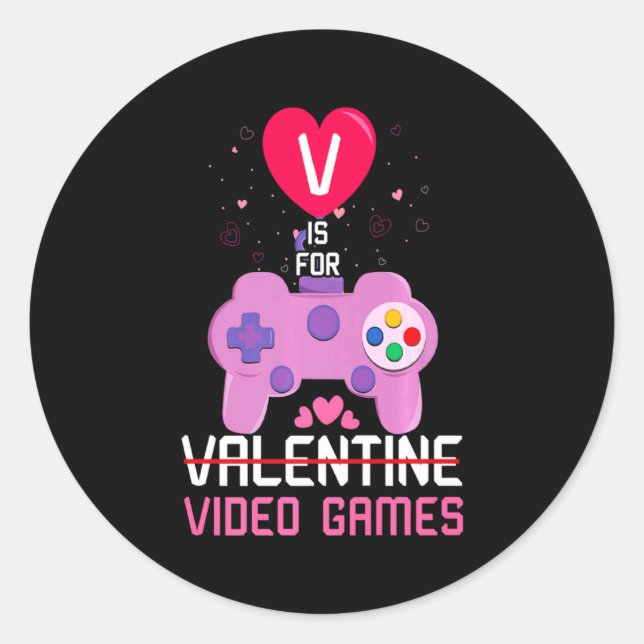 Adesivo Love Video Game Gamer Gaming Hearts Day Happy Vale (Frente)