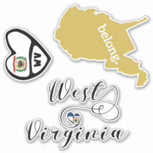 Adesivo Love West Virginia, Folha de Vestidos Cortados