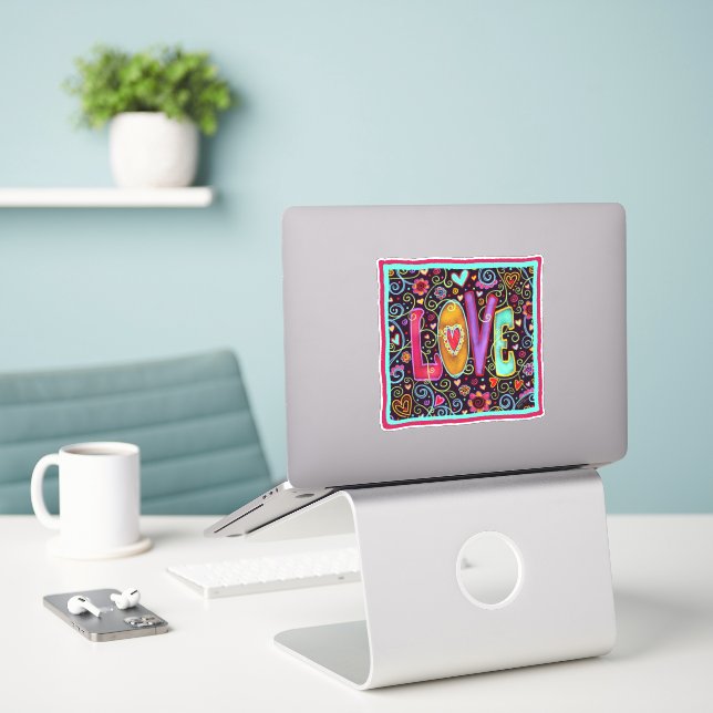 Adesivo Love Whimsical Trendy Namorados Inspirivity (Laptop na mesa)