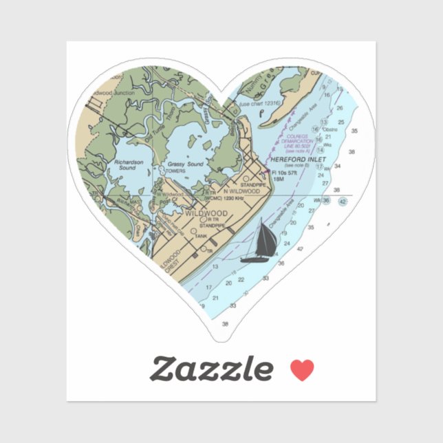 Adesivo Love Wildwood NJ Chart (Folha)