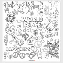 Love World Peace Prosperity Happy Coling Sticker