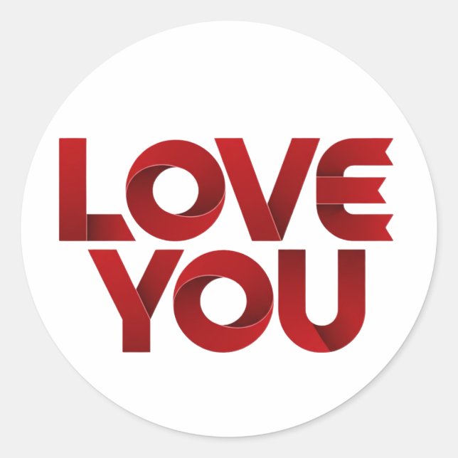 Adesivo Love You – Bold Romantic Typography (Frente)