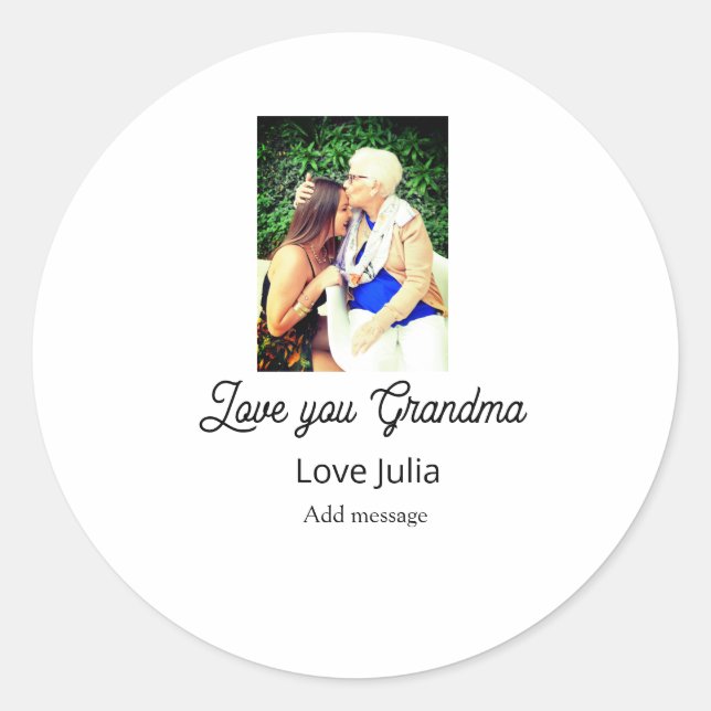 Adesivo Love you Grandma photo name love message grandkids (Frente)
