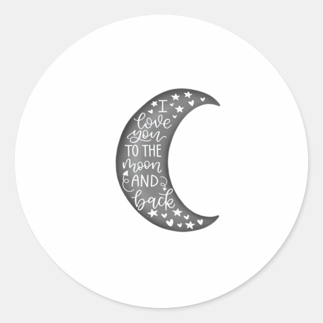 Adesivo Love You To The Moon And Back Timeless Classic Des (Frente)